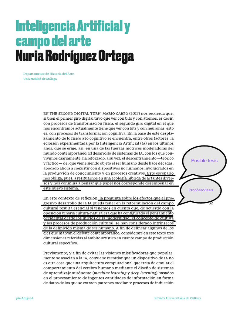 Inteligencia Artificial y Campo Del Arte | PDF