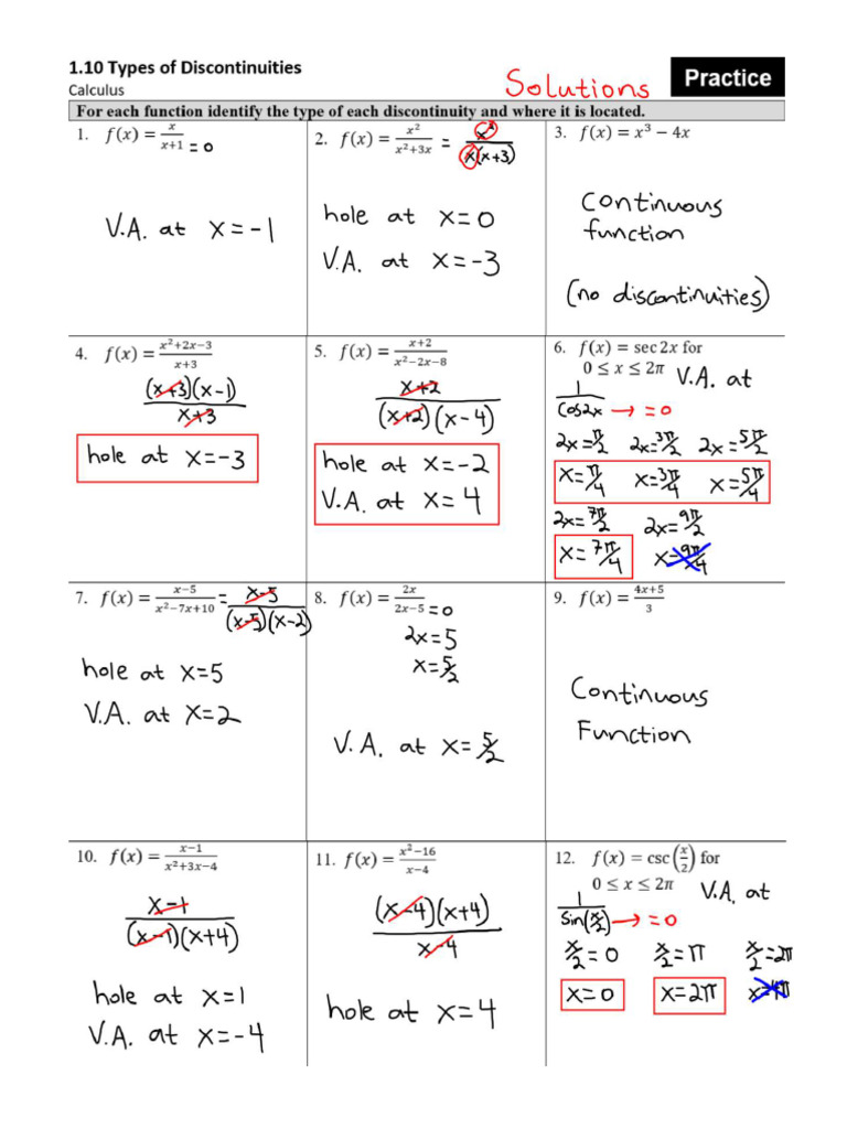 Calc 1.10 Solutions | PDF
