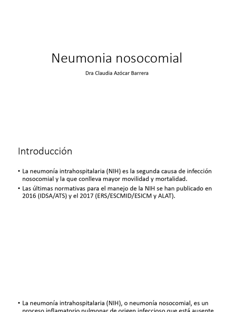 Neumonia Nosocomial Pdf Neumonía Infección Adquirida En El Hospital
