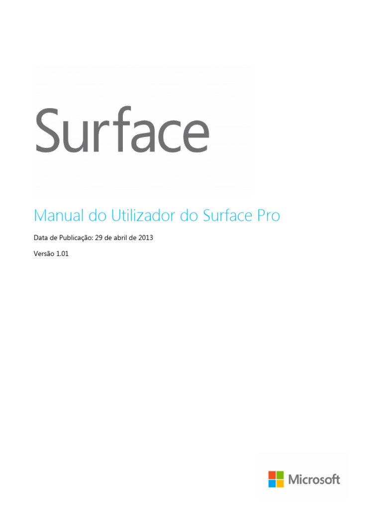 Manual do Utilizador do Surface Pro | PDF | Microsoft | Microsoft Windows
