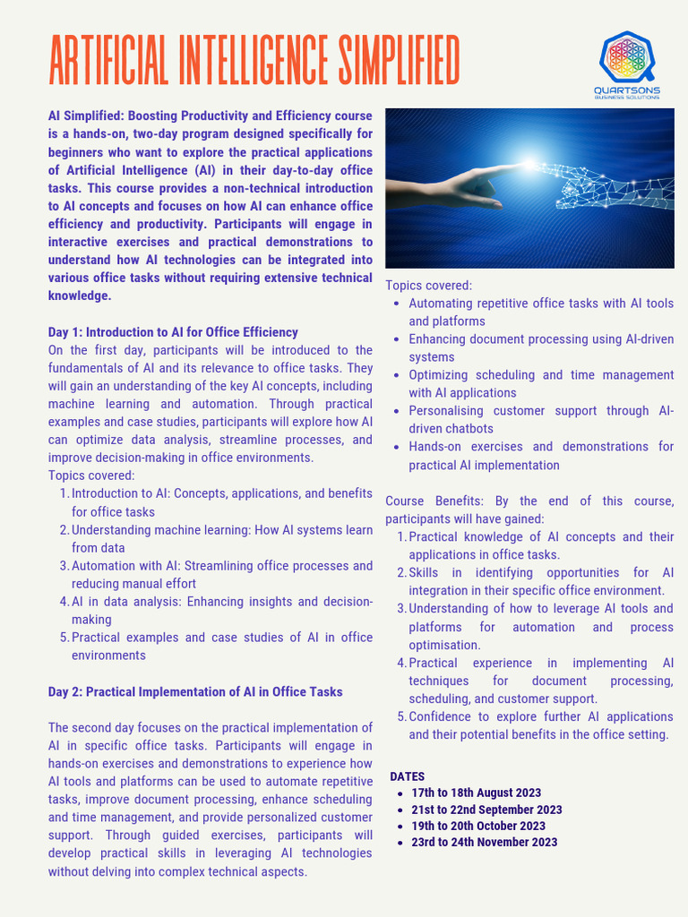 AI for Office Efficiency Course | PDF | Artificial Intelligence ...