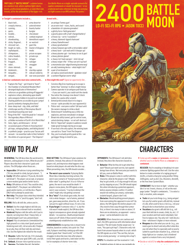 Battle Moon: RPG Combat Arena Guide | PDF | Risk | Hazards