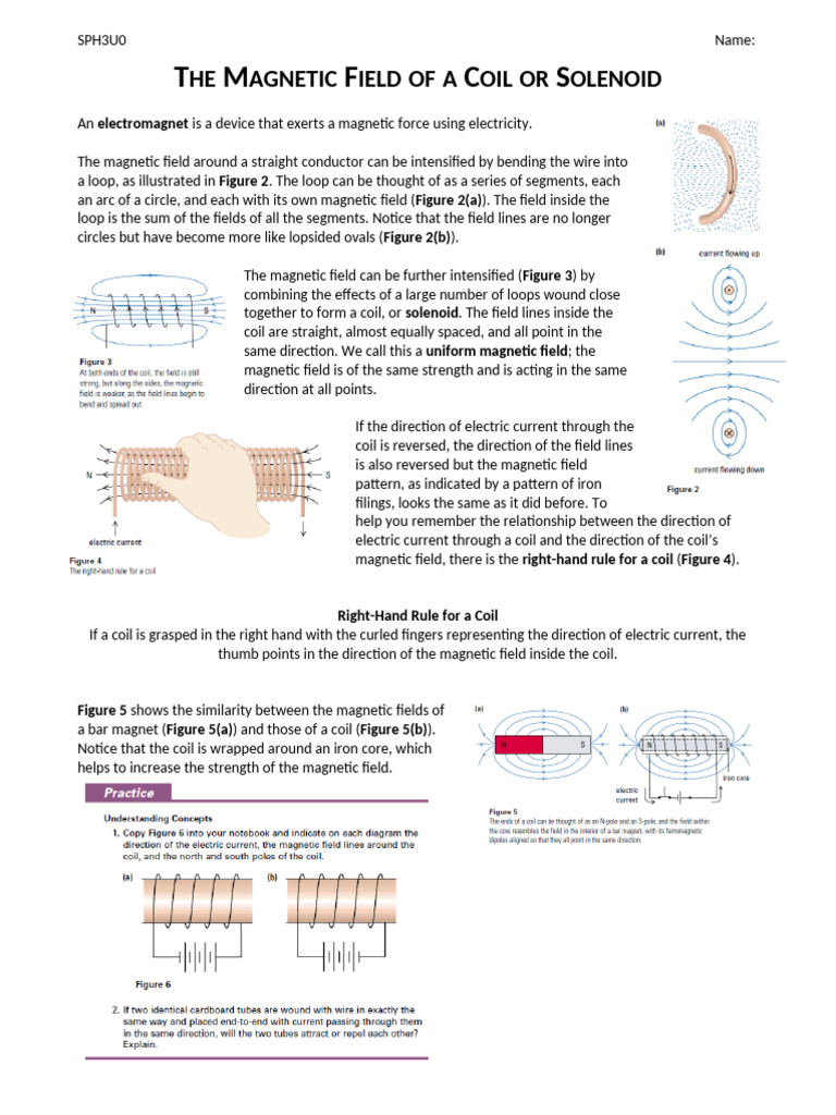 Magnetic Field of Coils and Solenoids | PDF | Magnetic Field | Magnet