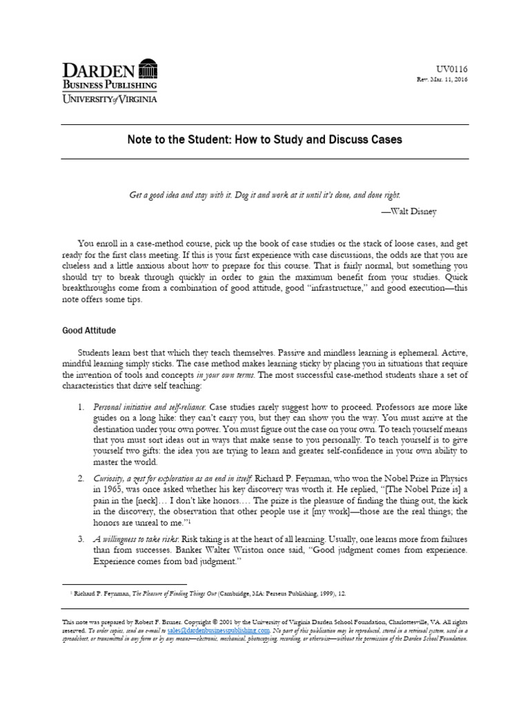 Note To The Student - How To Study and Discuss Cases | PDF | Mind