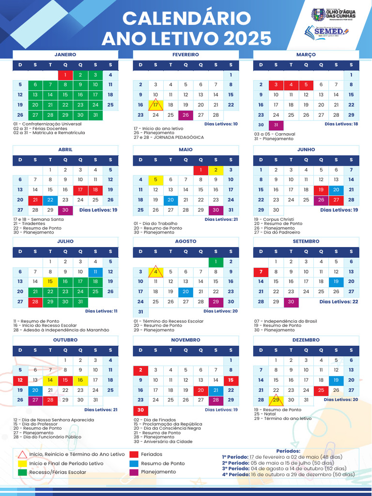 Calendário Escolar 2025: Datas Importantes | PDF