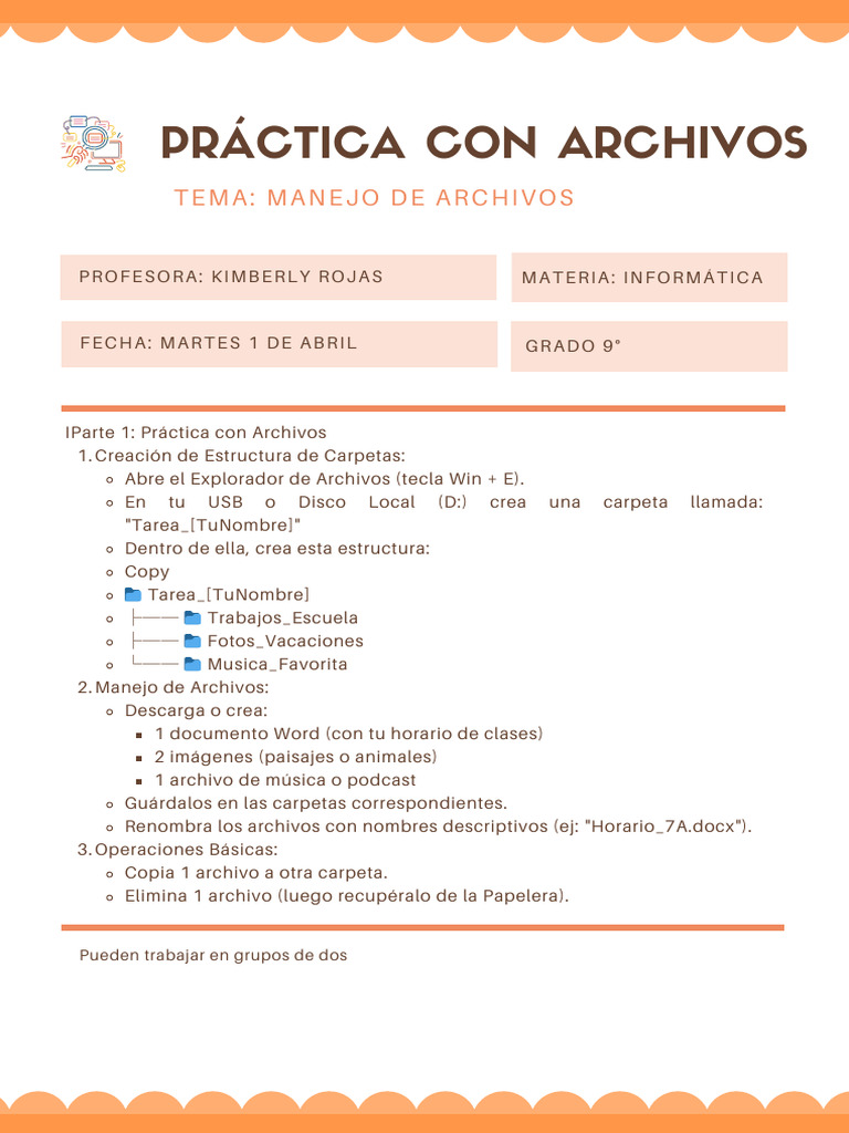 Manejo de Archivos en Informática 9° | PDF | Archivo de computadora ...