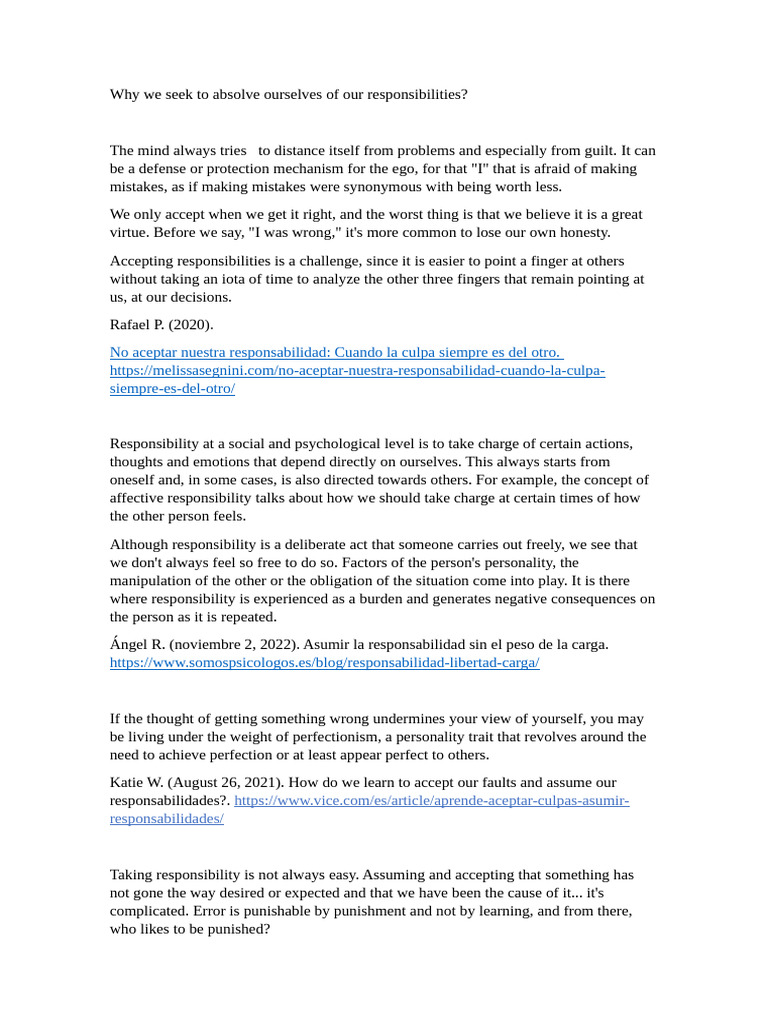 Why we seek to absolve ourselves of our responsibilities | PDF ...