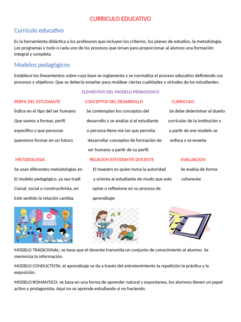 Modelos Pedagógicos en Educación | PDF | Plan de estudios | Maestros