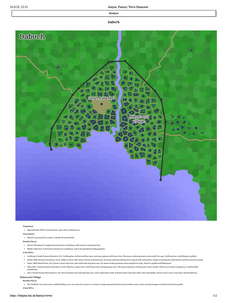 donjon; Fantasy Town Generator 3 | PDF