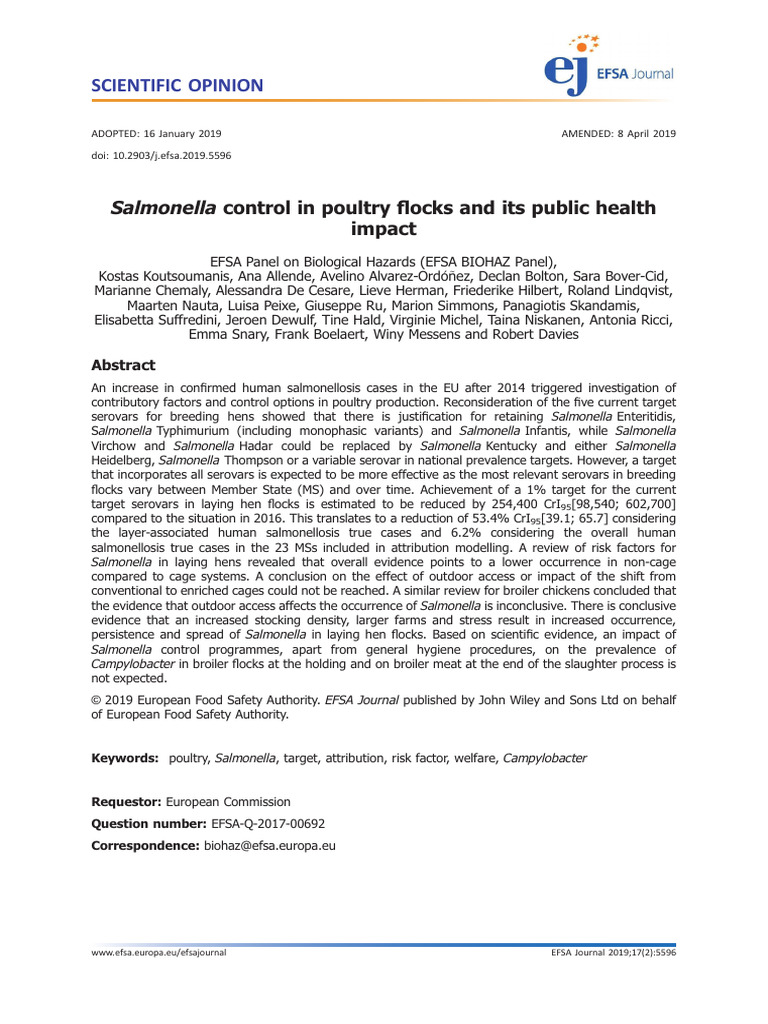 Salmonella Control in Poultry Flocks | PDF | Salmonella | Poultry Farming