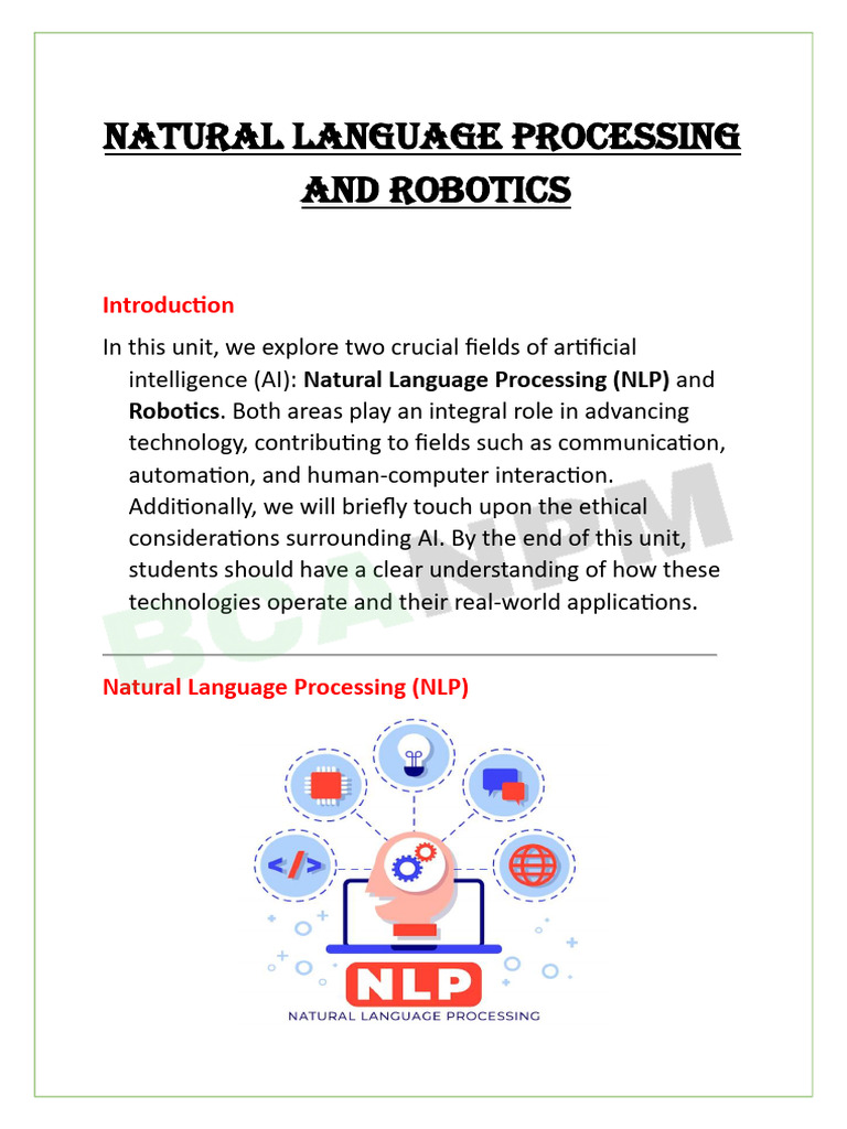 NLP and Robotics: Concepts and Ethics | PDF | Artificial Intelligence ...
