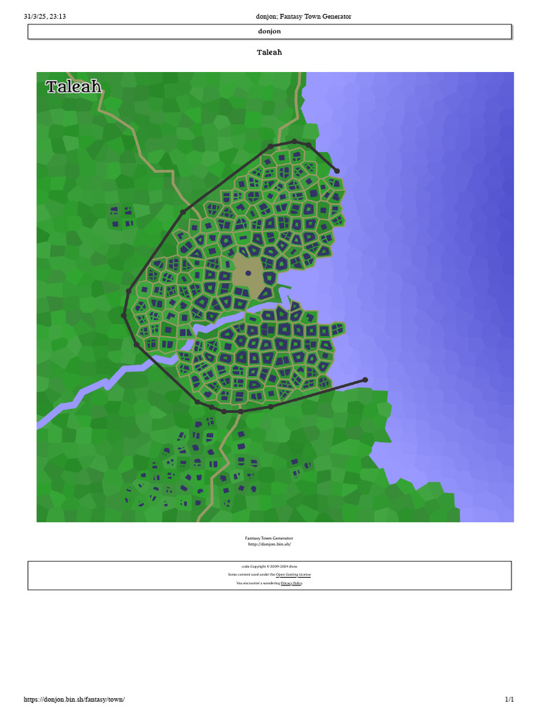Donjon Fantasy Town Generator Guide | PDF