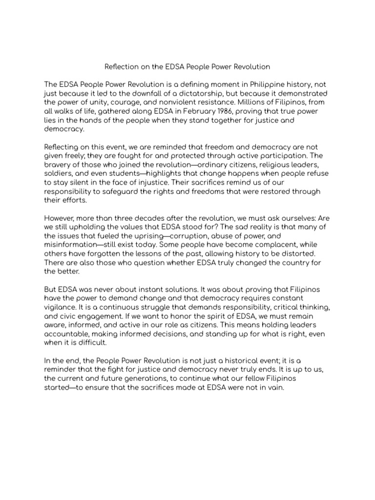 EDSA Revolution: A Call for Vigilance | PDF