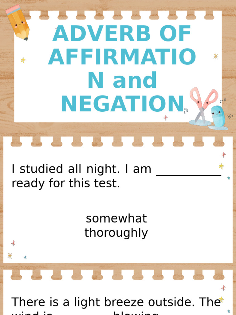 Understanding Adverbs of Affirmation and Negation | PDF