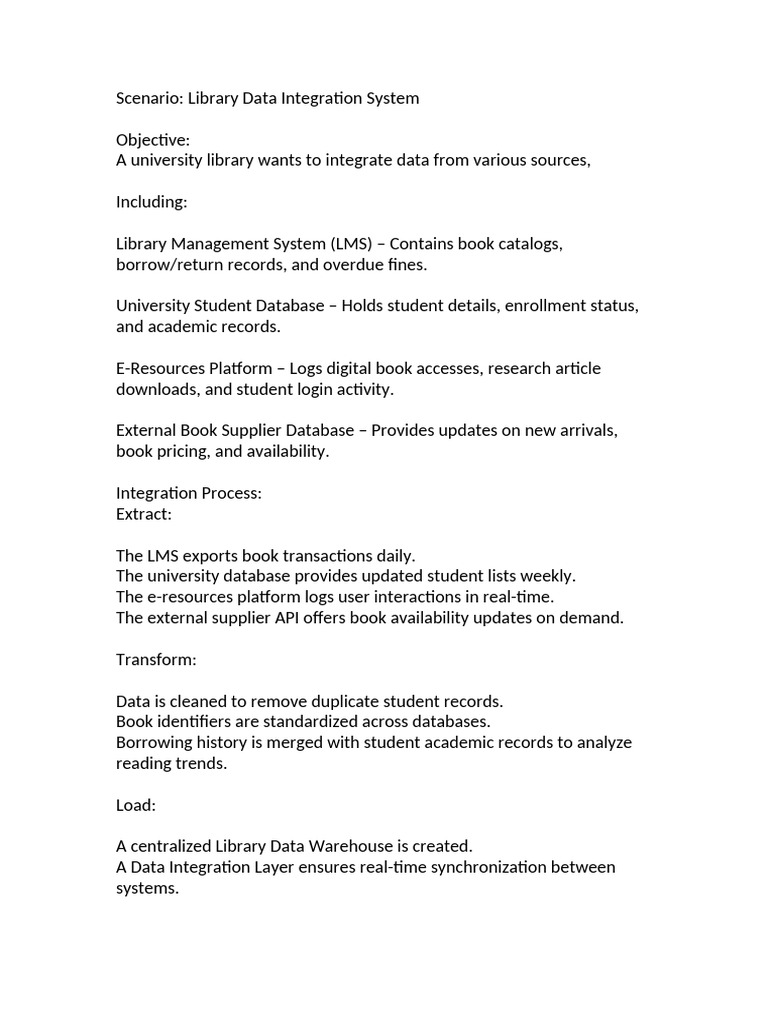 University Library Data Integration System | PDF