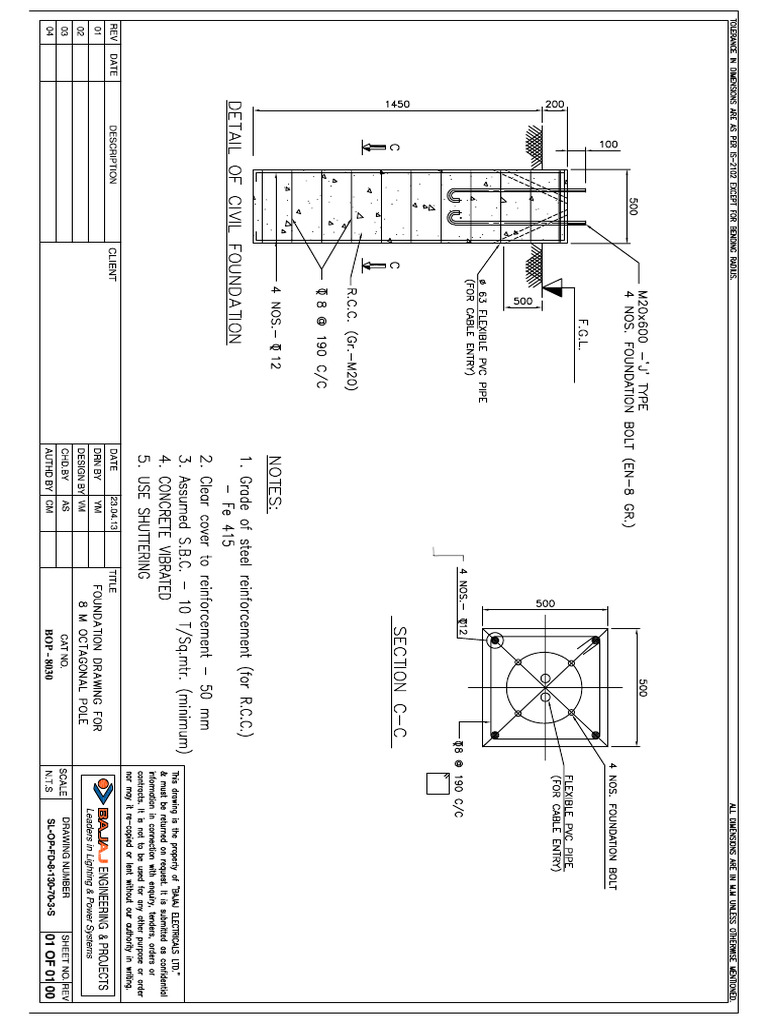 8mtr Foundation Drawing | PDF