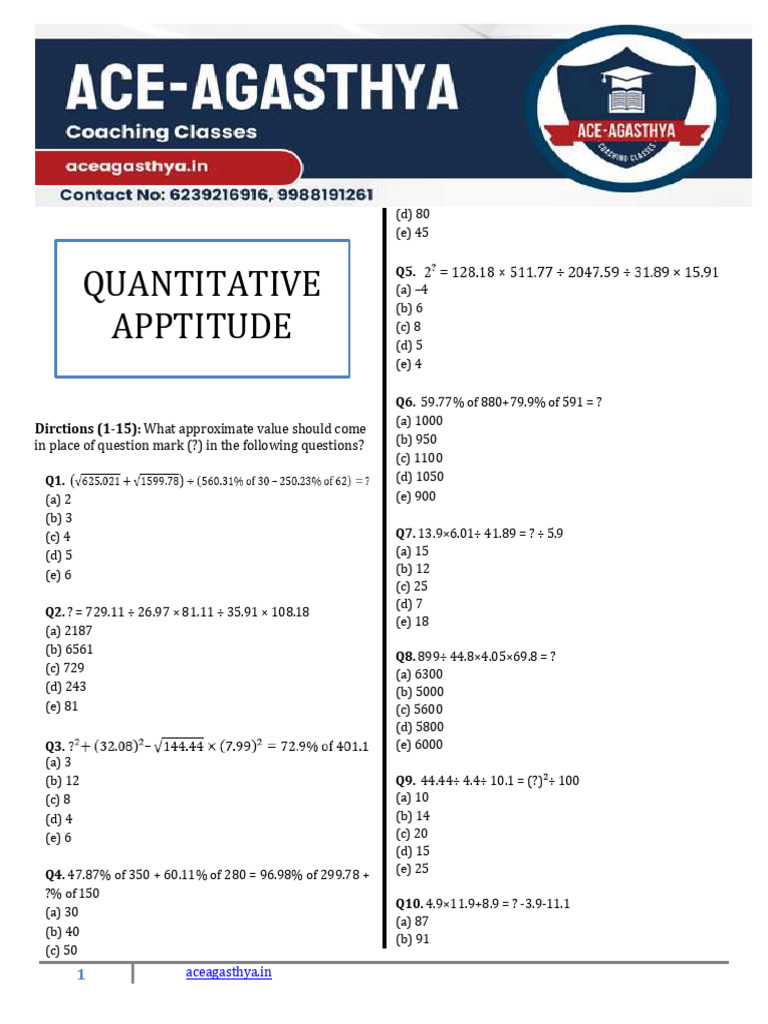 200 Quantitative Aptitude Questions | PDF | Interest | Prices