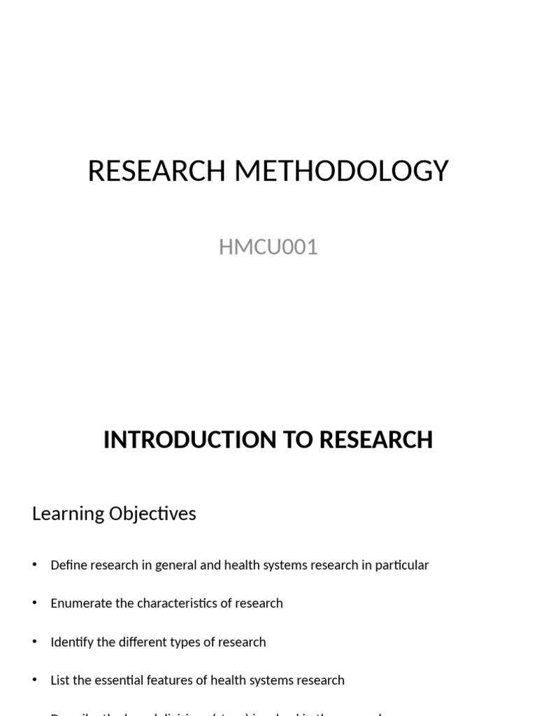 Research Methodology Lecture 1 | PDF | Methodology | Quantitative Research