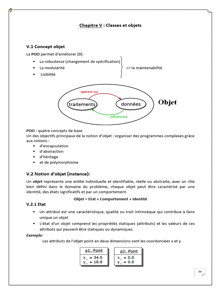 Classes et Objets en POO | PDF | Classe (informatique) | C