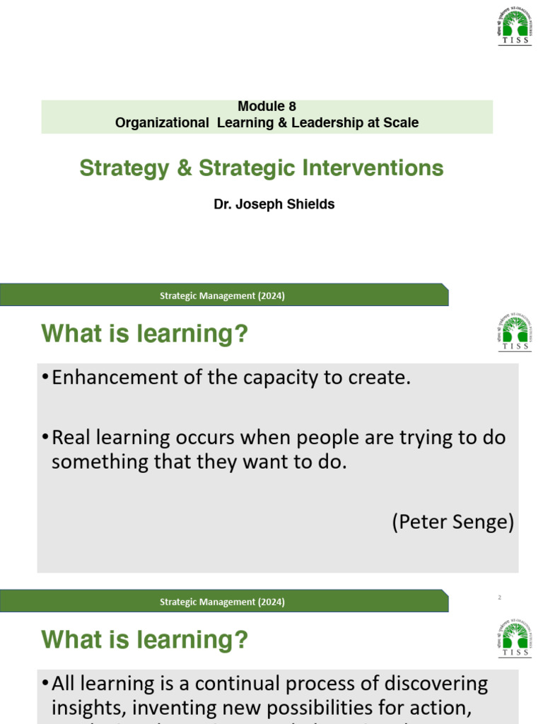 Strategic Module 8 5 Mar 2024 - Joseph Shields - Slides | PDF ...