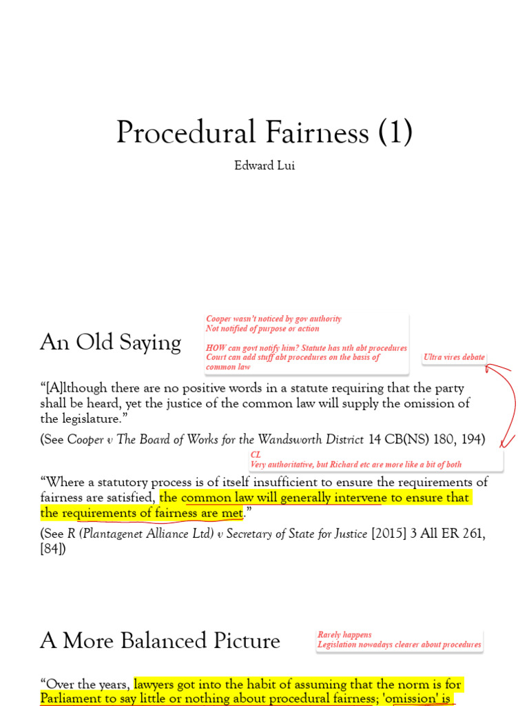 Understanding Procedural Fairness in Law | PDF | Common Law | Public Law