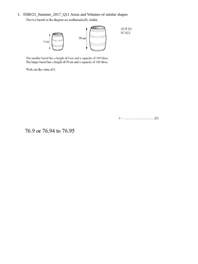 Areas and Volumes of Similar Shapes | PDF