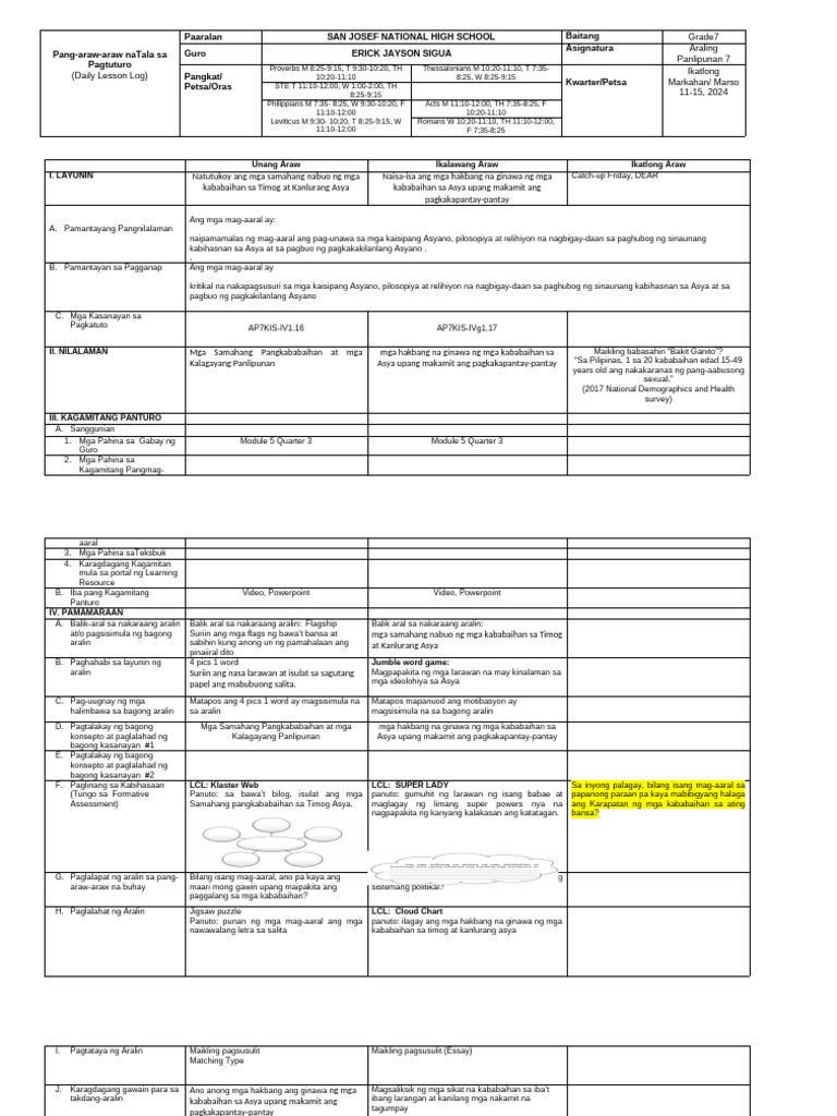 DLL 3rd Q Week 8 | PDF