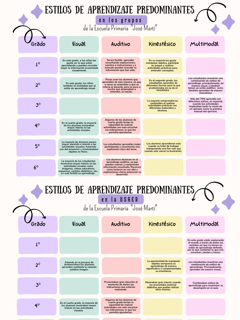 Estilos de Aprendizaje en Primaria | PDF | Aprendizaje | Ciencia cognitiva