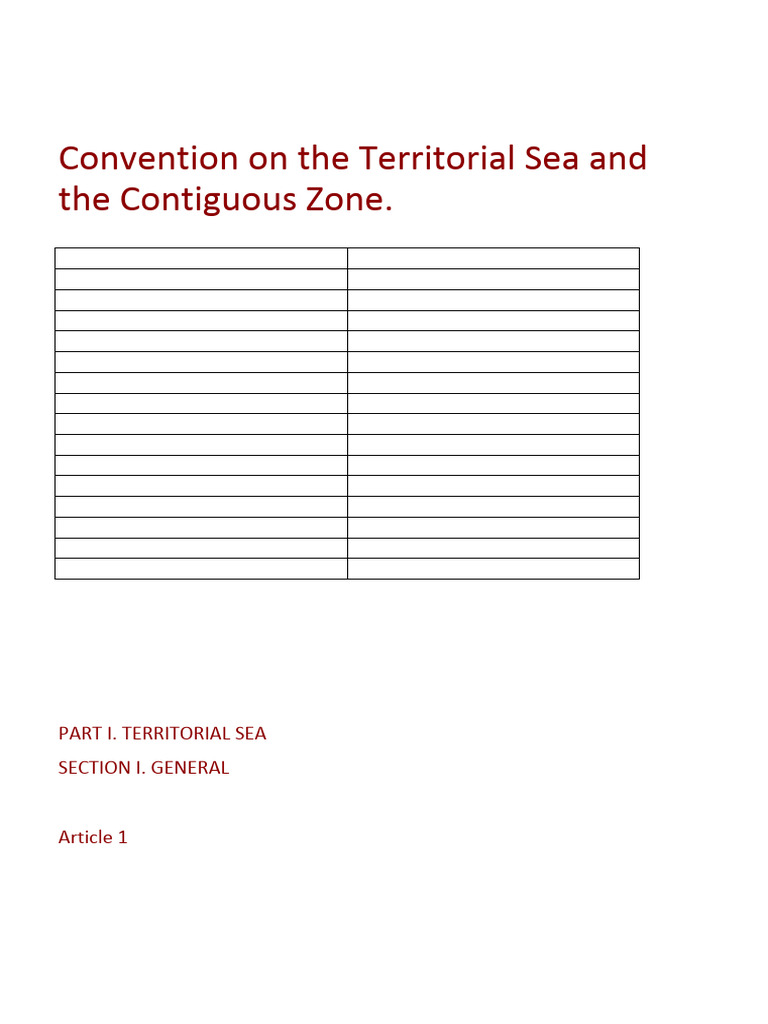 Convention On Territorial Sea | PDF | Territorial Waters | Justice