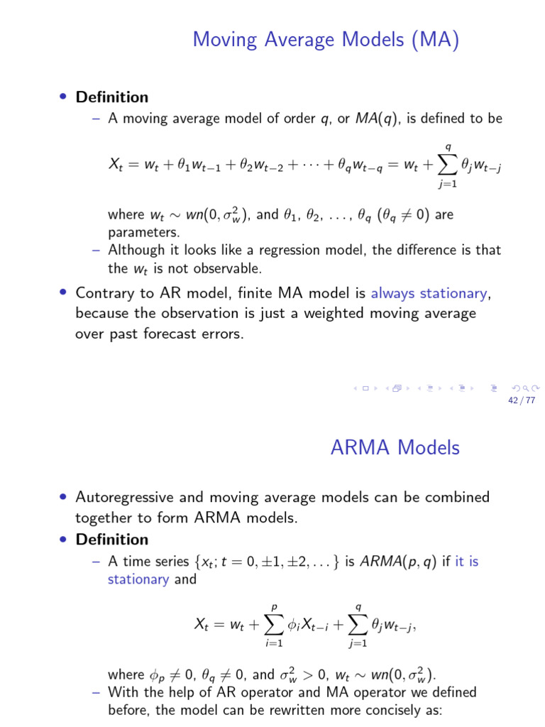 Understanding ARMA and MA Models | PDF | Stationary Process | Time Series