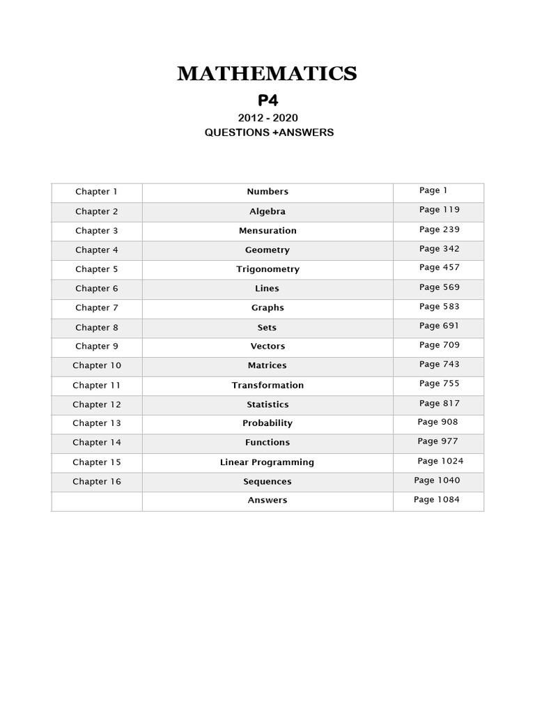 IGCSE Mathematics P4: Number Facts | PDF | Mathematical Physics ...