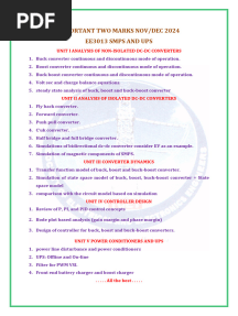 Ee3013 Smps and Ups Important Questions