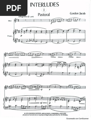 Jacob, Gordon - Interludes Oboe y Piano | PDF