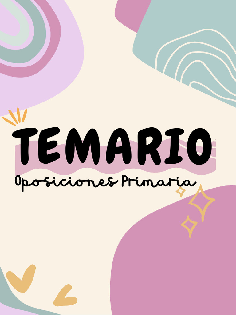 Portada TEMARIO Primaria, Infantil y Secundaria | PDF