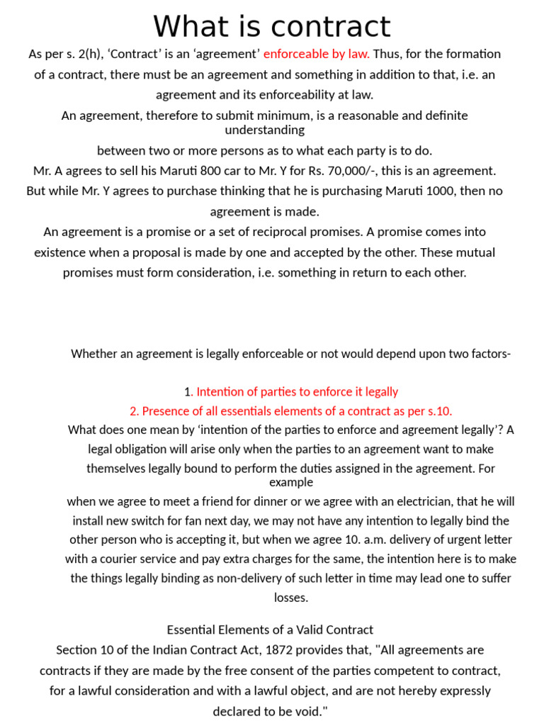 Essential Elements of a Valid Contract | PDF | Misrepresentation ...