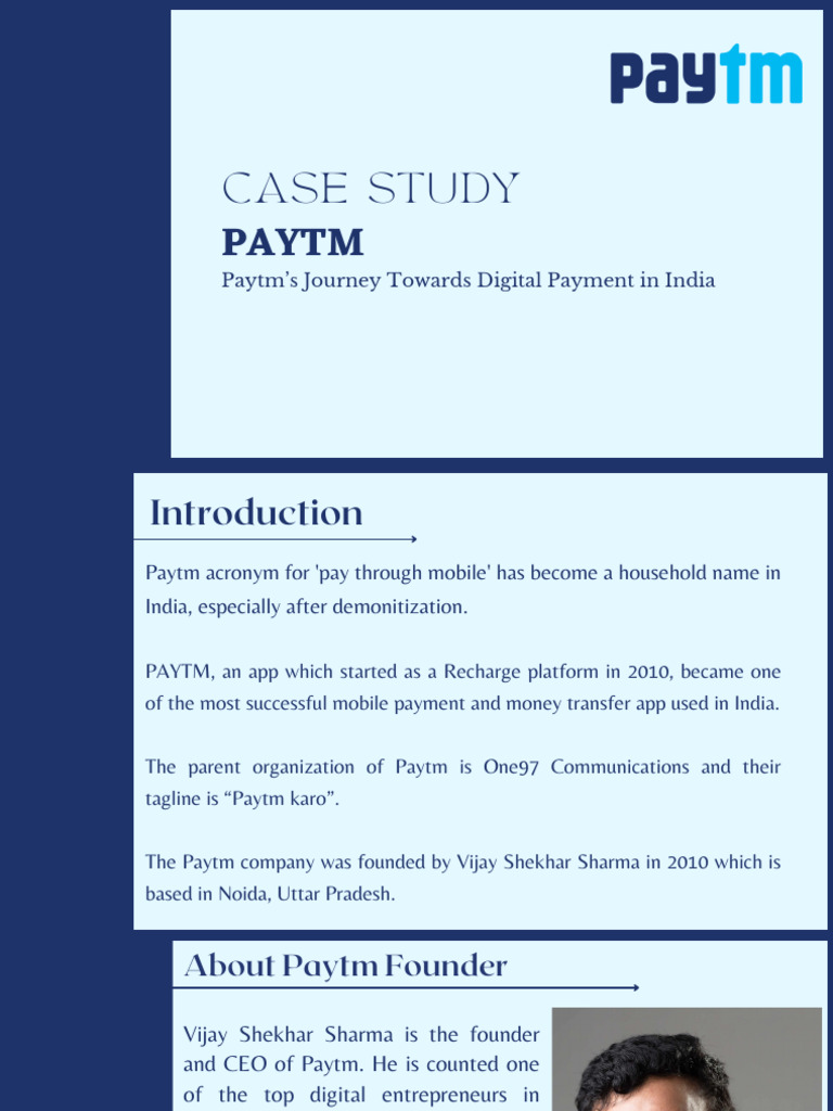 Paytm: A Digital Payment Revolution | PDF | Financial Technology ...