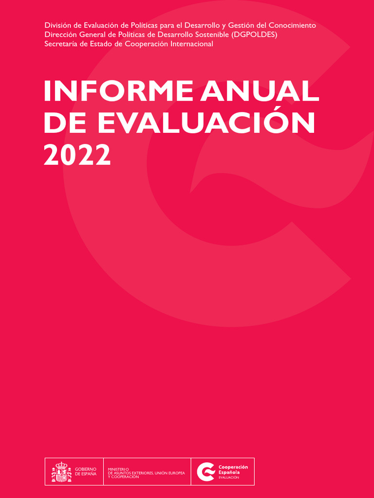 Informe Anual de Evaluación 2022 | PDF | España