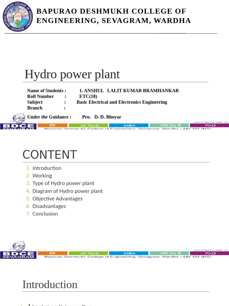 Overview of Hydropower Plants | PDF | Hydroelectricity | Power Station