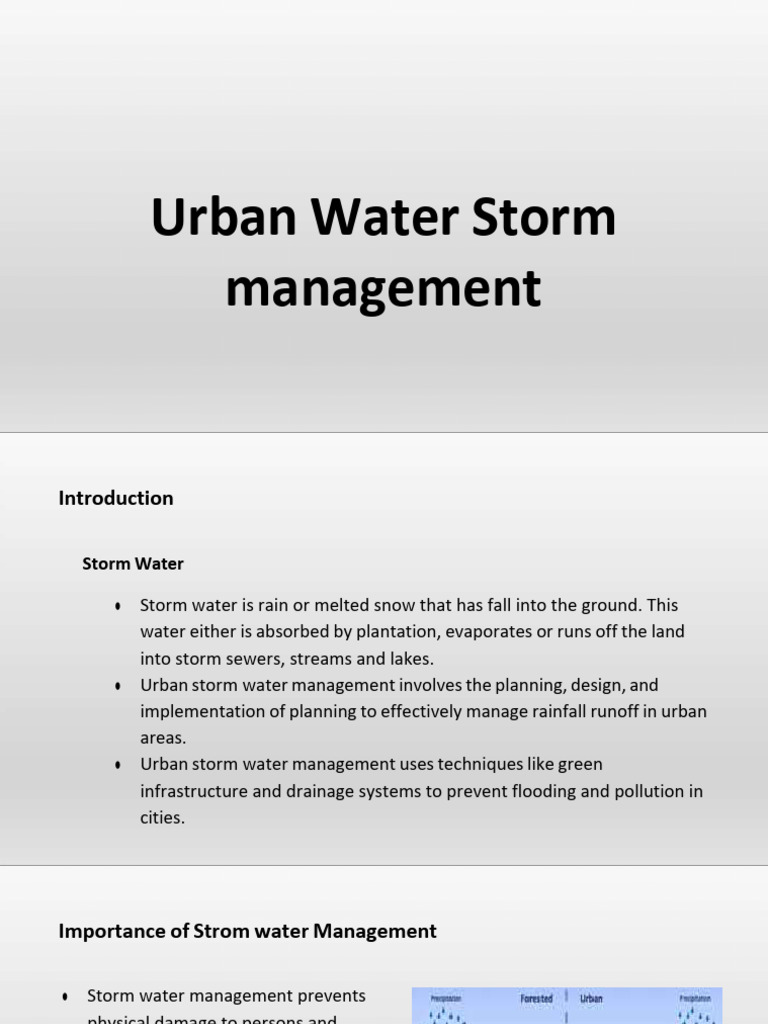 Urban Water Storm Management | PDF | Stormwater | Surface Runoff