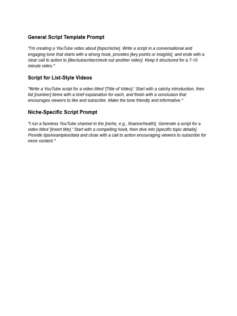 ChatGPT Script Prompts | PDF
