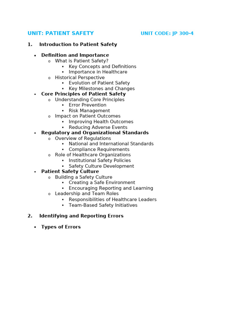 Comprehensive Guide to Patient Safety | PDF | Patient Safety | Safety