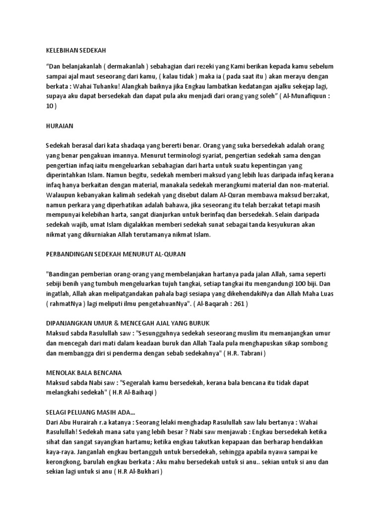 Kelebihan Sedekah Pdf
