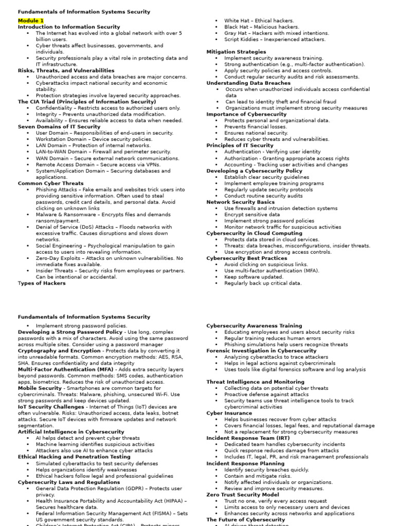 Cybersecurity Threats and Mitigation Strategies | PDF | Security ...