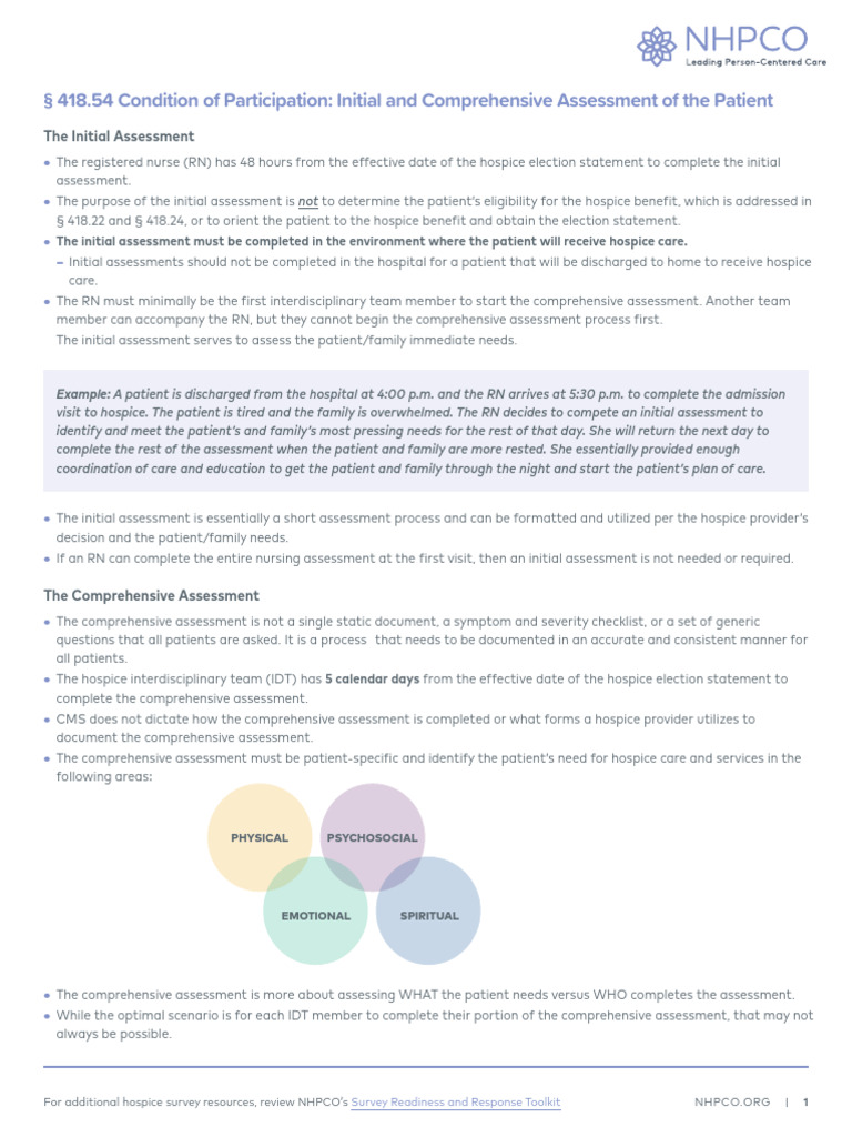 Hospice Initial and Comprehensive Assessments | PDF | Palliative Care ...