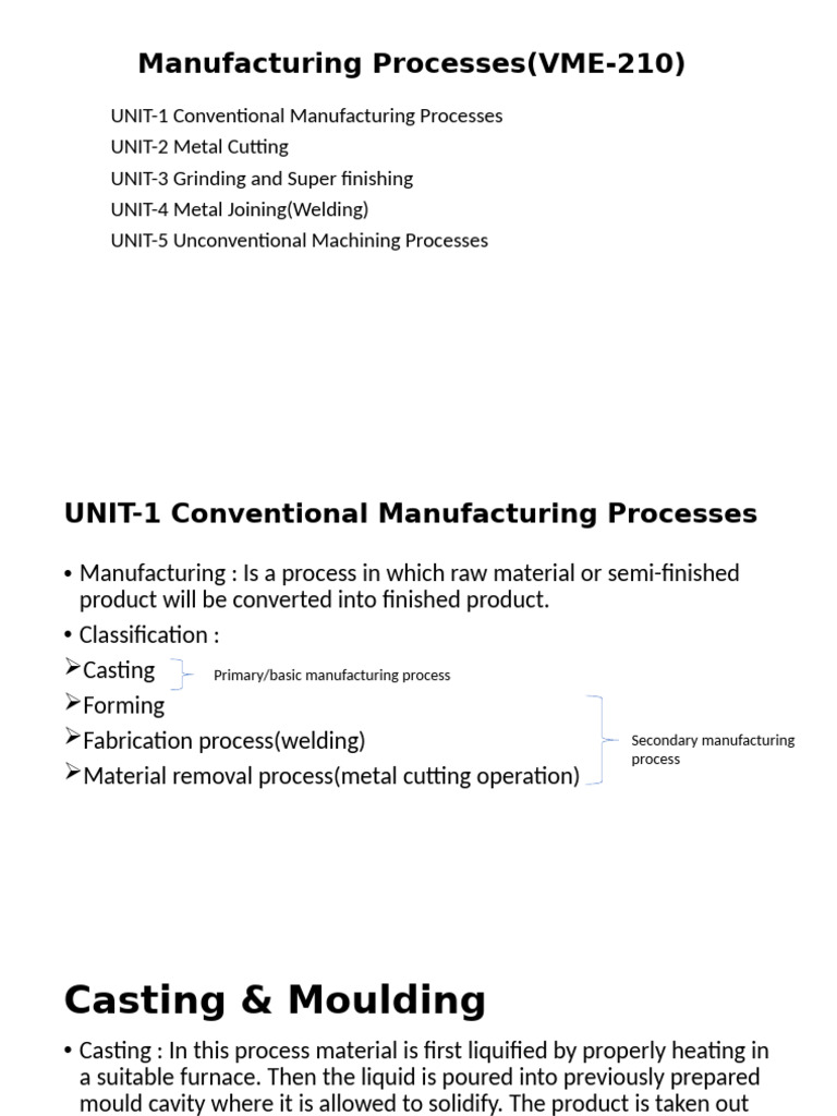 Manufacturing Processes(VME-210) | PDF | Thermal Expansion | Building ...