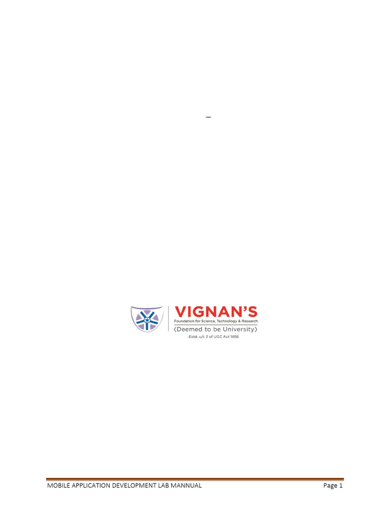 Mobile App Development Lab Manual | PDF | Android (Operating System ...