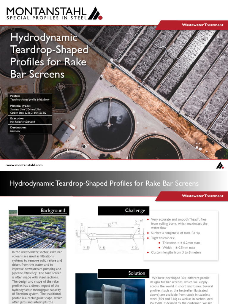 Teardrop Profiles for Rake Bar Screens | PDF