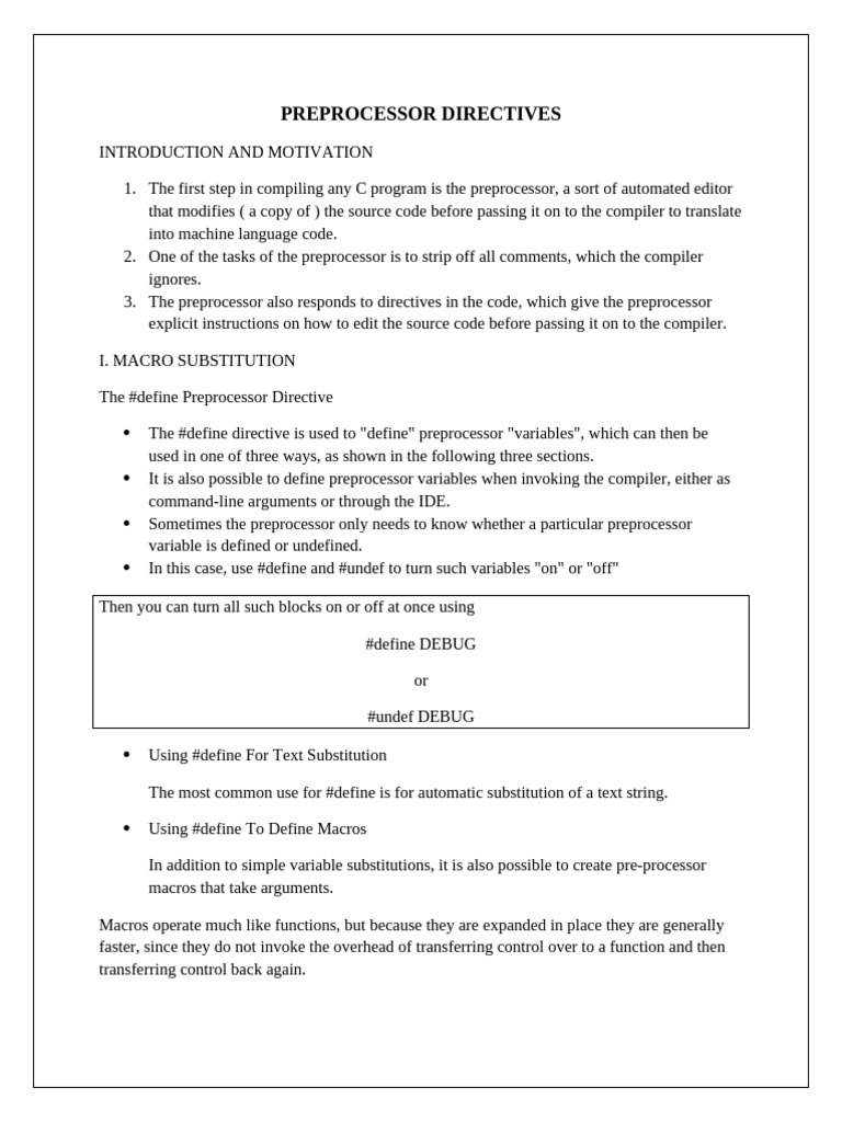 Preprossecor Directive | PDF | Macro (Computer Science) | Computer ...