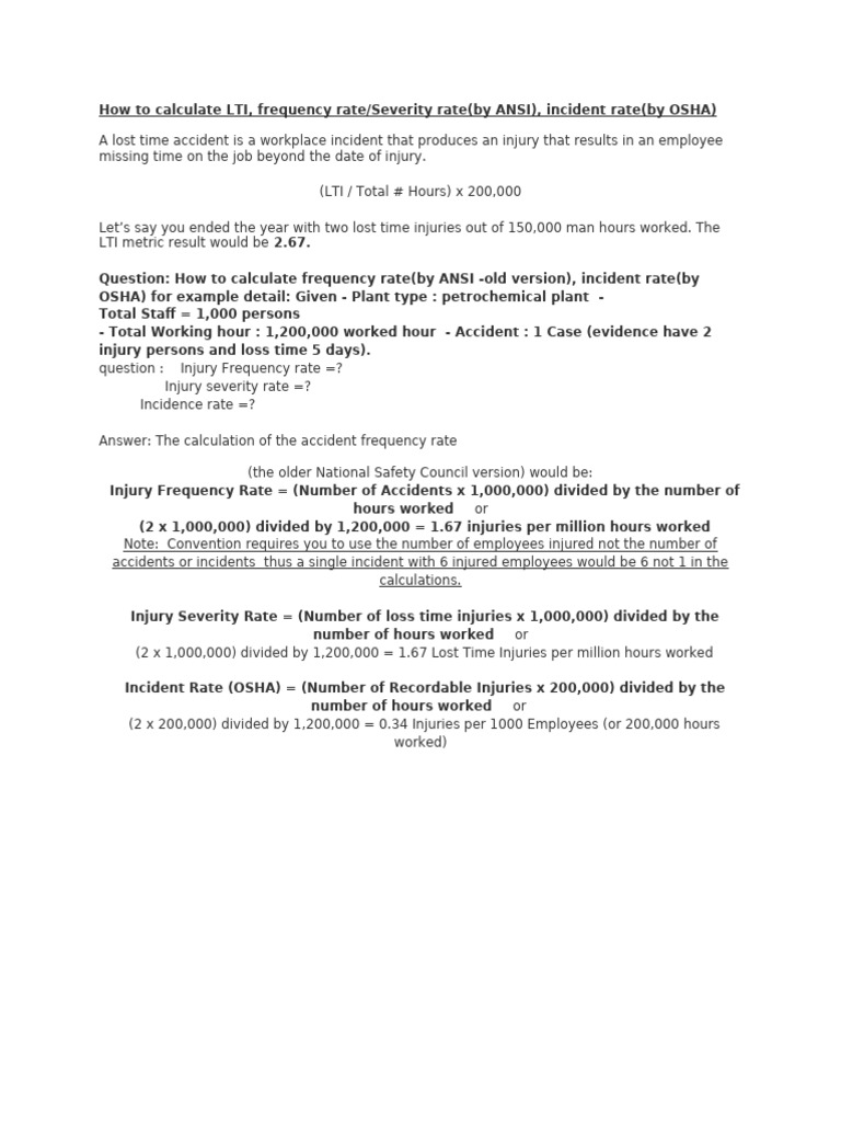 Calculating LTI and Frequency Rates | PDF