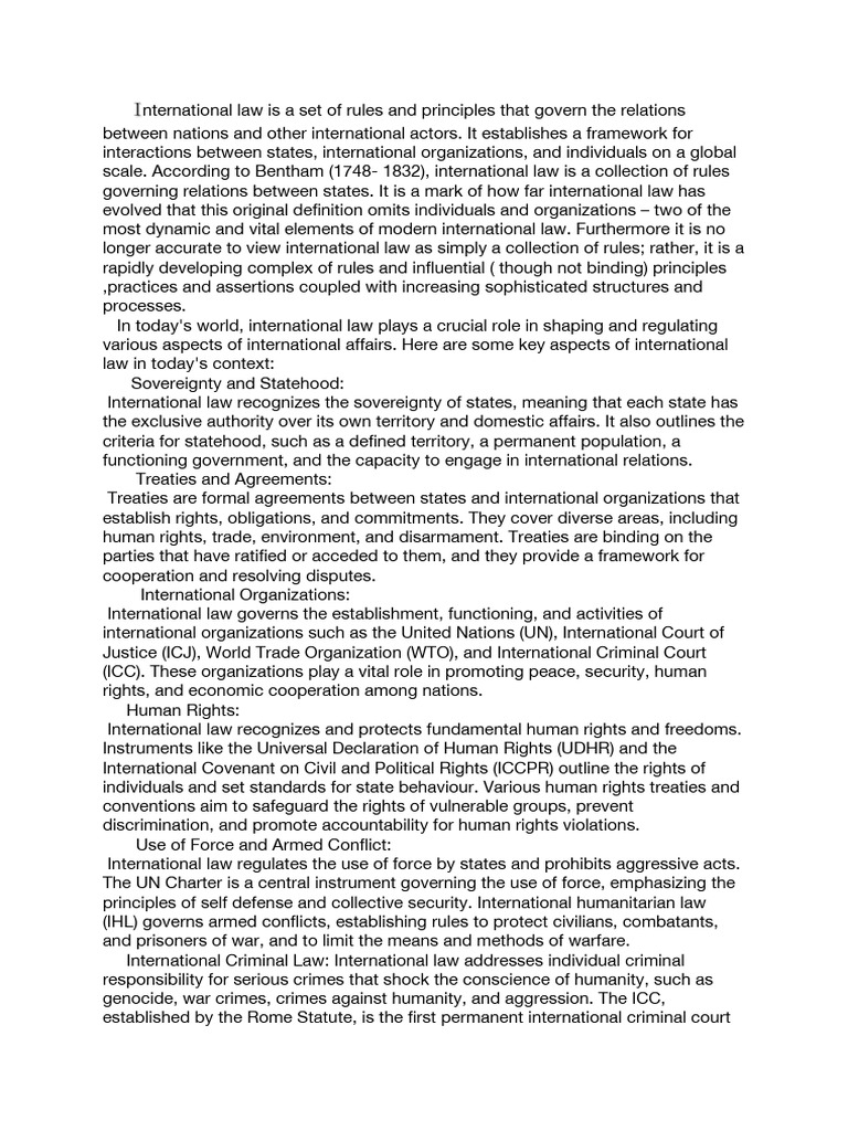 Key Aspects of International Law Today | PDF | International Law ...